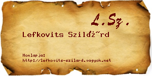 Lefkovits Szilárd névjegykártya