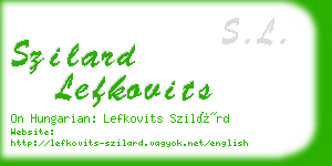 szilard lefkovits business card